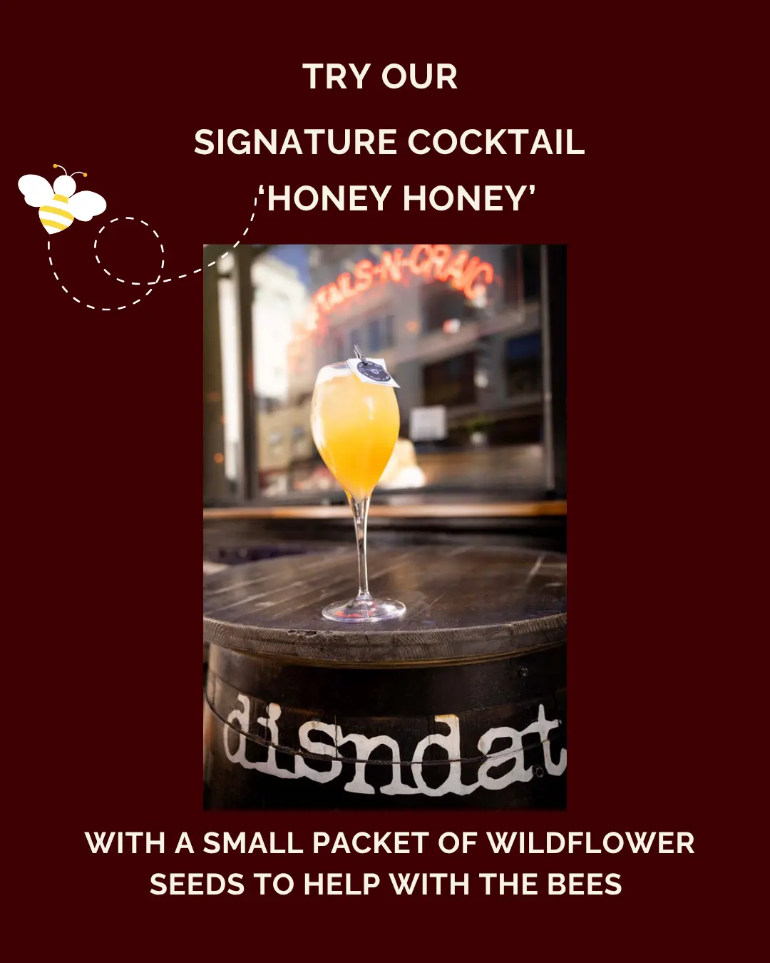 disndat signature cocktail honey honey